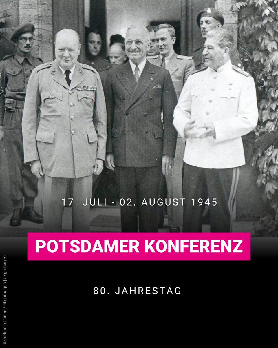 FNFreiheit's tweet image. 📅 Vor 80 Jahren, am 17. Juli 1945, begann in Potsdam ein historisches Treffen:
Stalin, Truman und zunächst Churchill – später Clement Attlee – entschieden hier über die Zukunft Deutschlands nach dem Zweiten Weltkrieg. Die „Truman-Villa“, der heutige Sitz der…