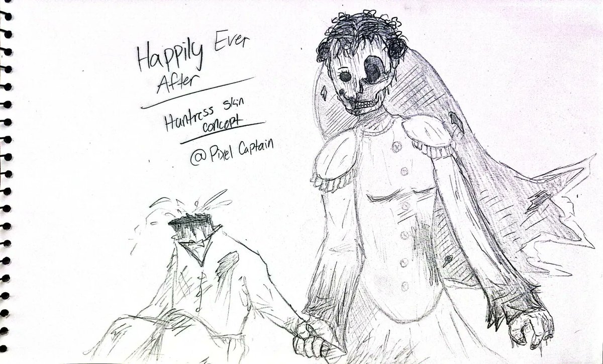 PixelCaptainSFM's tweet image. I've always wanted to participate in @DeadbyDaylight's annual cosmetic contest, so I decided to go for it! I'm not the best at 2D art, but I had this idea of Huntress getting a haunted Victorian bride skin that I needed to design! 👻🌹
#DeadbyDaylight #deadbydaylightcosmetic