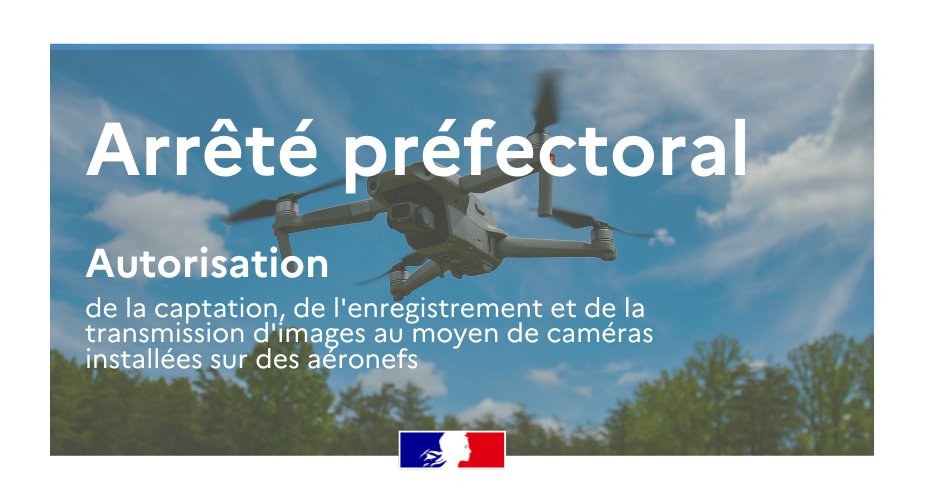 #securité  |📆 le jeudi 17 juillet, la captation, l’enregistrement et la transmission d’images par la Direction départementale de la police nationale et le Groupement de gendarmerie de l'Orne, est autorisée à partir de 8h00 et jusqu'à la tombée de la nuit sur l’ensemble du