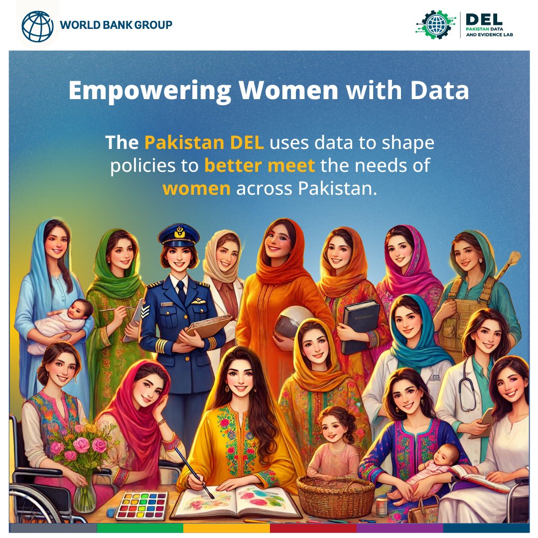 پاکستان ڈیٹا اینڈ ایویڈنس لیب، ڈیٹا کے ذریعے خواتین کو بااختیار بنانے، ان کی ضروریات کے مطابق پالیسیاں یقینی بنانے اور معاشی مواقع بہتر بنانے کے لئے کام کر رہی ہے۔ مزید معلومات: wrld.bg/1sQX50WoefV #GenderEquality #WomenEmpowerment #PakistanDataEvidenceLab