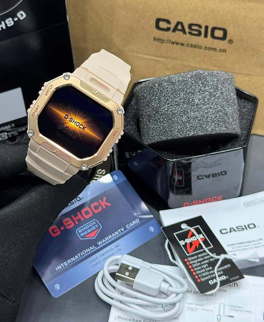 G-SHOCK SMARTWATCH

Features:
COMPASS, THERMOMETER, Alarm Clock, Power Reserve, Remote Control, Sleep Tracker, Fitness Tracker, Passometer, Call Reminder, Answer Call, Push Message, Message Reminder, Dial Call Heart Rate Tracker, Activity Tracker, Calorie Tracker.

68k