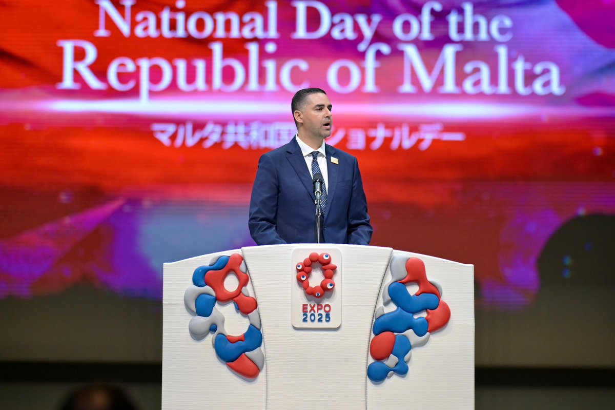 DeputyPMIanBorg's tweet image. It’s #Malta Day at @expo2025japan!
Together with the State Minister for Foreign Affairs, Hisayuki Fujii, we are celebrating 60 years of diplomatic relations between our nations.
Our strong partnership today is filled with promise of new economic, social and multilateral…