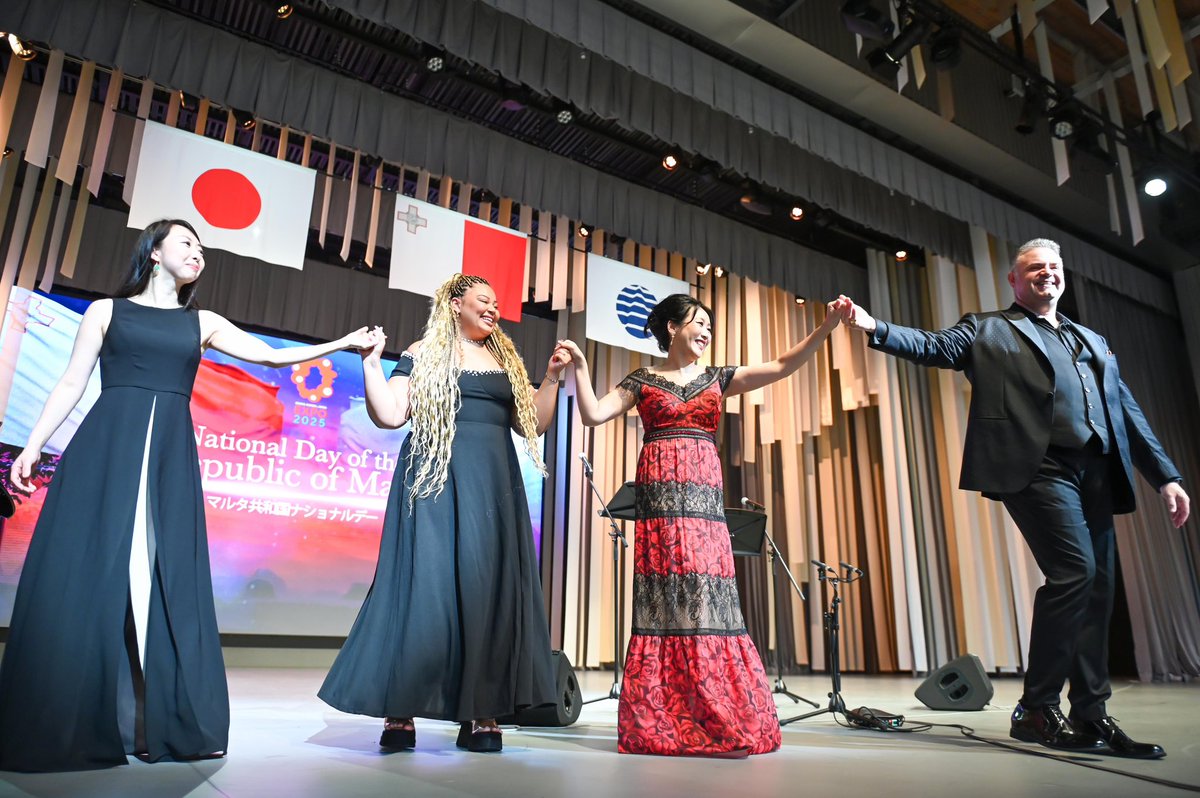 DeputyPMIanBorg's tweet image. It’s #Malta Day at @expo2025japan!
Together with the State Minister for Foreign Affairs, Hisayuki Fujii, we are celebrating 60 years of diplomatic relations between our nations.
Our strong partnership today is filled with promise of new economic, social and multilateral…