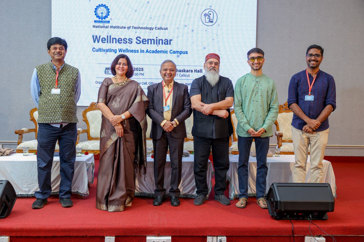 nitcofficial's tweet image. Cultivating Wellness in Academic Campus
A One-day Wellness Seminar titled “Cultivating Wellness in Academic Campus” was held at NIT Calicut on 16th July 2025, aligning with national initiatives for mental health. 
#MentalWellbeing #EmotionalHealth  #UGCGuidelines #NITCalicut