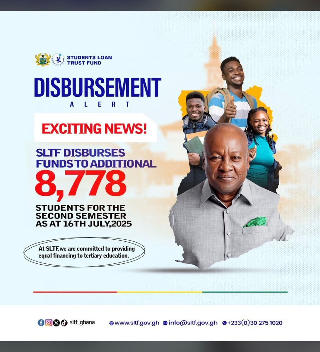 saajiraz's tweet photo. The Students Loan Trust Fund has disbursed second semester loans to an additional 8778 students for the 2024/2025 academic year.

This brings the total number of student loan beneficiaries for the second semester to 28,481. https://t.co/H8UfmdLl60