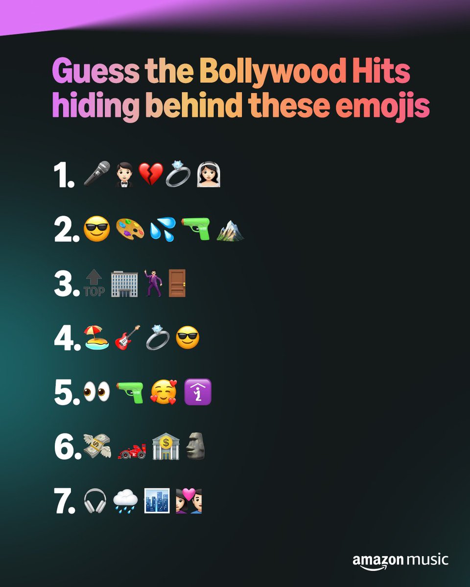 Just like music, emojis are a language of their own 🎧😌🎸🌍💫

Guess all the 7 songs and stand a chance to win an Amazon Voucher up to Rs. 500 🤑 #EmojiDay