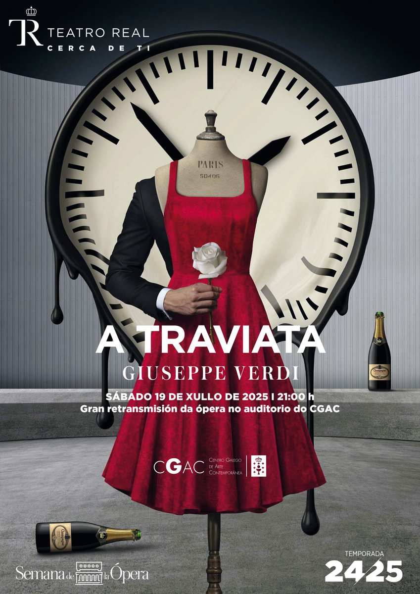 CGACSantiago's tweet image. O sábado acollemos a retransmisión en directo de 'La traviata', de Giuseppe Verdi.
📍19 de xullo, ás 21h no Auditorio do CGAC
🎟️Entrada libre
🔗 cgac.xunta.gal/gl/actividades…
@Teatro_Real @CulturaXunta