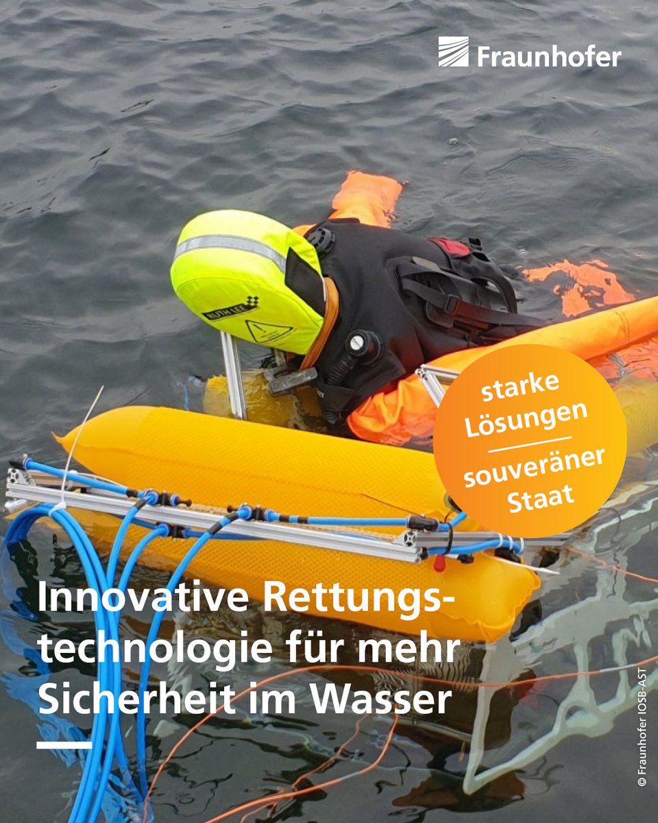 Fraunhofer's tweet image. In Deutschland ertrinken jährlich mehrere hundert Menschen bei Badeunfällen. Ein Demonstrator für einen #Rettungsroboter des Fraunhofer IOSB-AST und der Wasserrettung Halle hat das Potenzial, Rettungsschwimmer effektiv zu unterstützen. Mehr dazu: s.fhg.de/GdnN