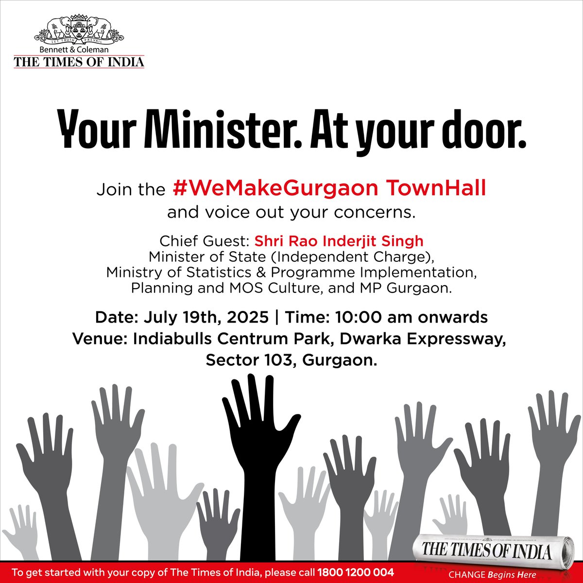 From broken streetlights and potholes to neglected parks and overflowing drains—one discussion can turn it all around.
Join the #WeMakeGurgaon TownHall and voice out your concerns
Let us know your issues here- bit.ly/3GKP2gj
#TOITownHall #TOI #Gurgaon