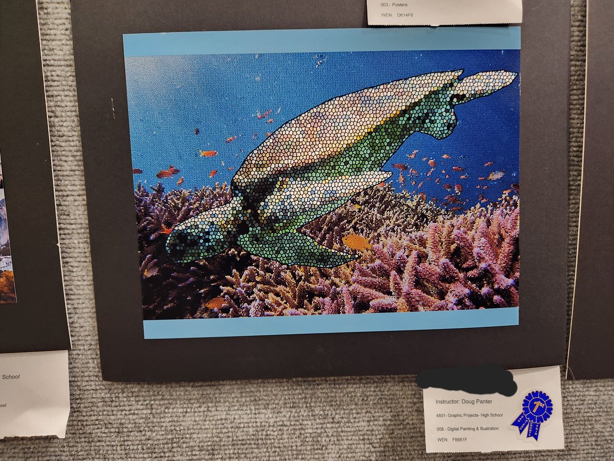 Turtlehelm_'s tweet image. My picture was featured at the San Diego county fair art center this year!