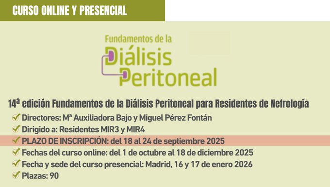 📍PRÓXIMAMENTE en #FormaciónSenefro para Residentes Nefrología SOCIOS S.E.N.
✍️Apunta  las fechas de INSCRIPCIÓN de los CURSOS que vienen (en las imágenes) #CursoDP26 #MIRcardionefro25 👇👇