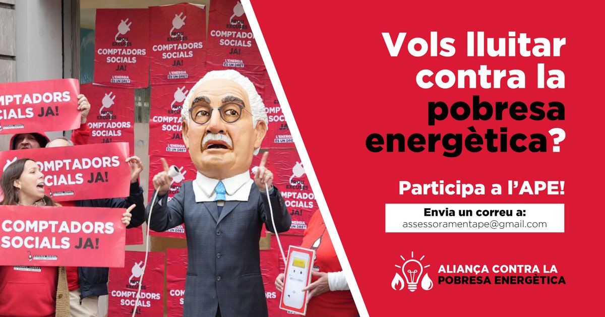 APE_Cat's tweet image. 🔴 Vols lluitar contra la pobresa energètica❓
📢 Necessitem totes les mans possibles per continuar sumant victòries i garantir que tothom tingui garantit l'accés a l'aigua i a l'energia.
✉️ Si tens ganes de participar, escriu-nos un correu a: assessoramentape@gmail.com
