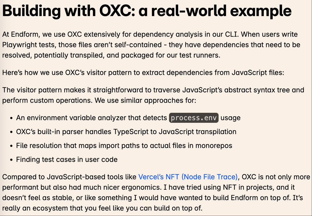 boshen_c's tweet image. &amp;gt; OXC is not only more performant but also had much nicer ergonomics

endform.dev/blog/js-is-bei…