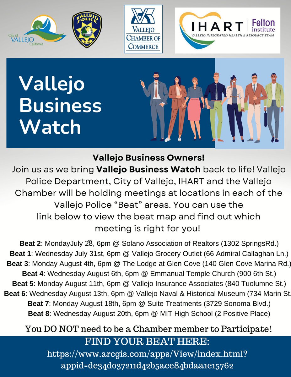 Vallejo PD and the Vallejo Chamber of Commerce are relaunching Business Watch, a safety-focused program connecting business owners with law enforcement and each other.
