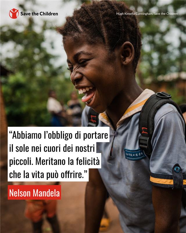 SaveChildrenIT's tweet image. #NelsonMandelaDay
Uguaglianza, giustizia, istruzione, libertà: sono valori per cui Nelson Mandela ha dedicato la sua vita. Ancora oggi, milioni di bambine/i ne sono privati.
È per loro che ogni giorno lavoriamo, affinché ogni bambino possa crescere libero e protetto. ❤️