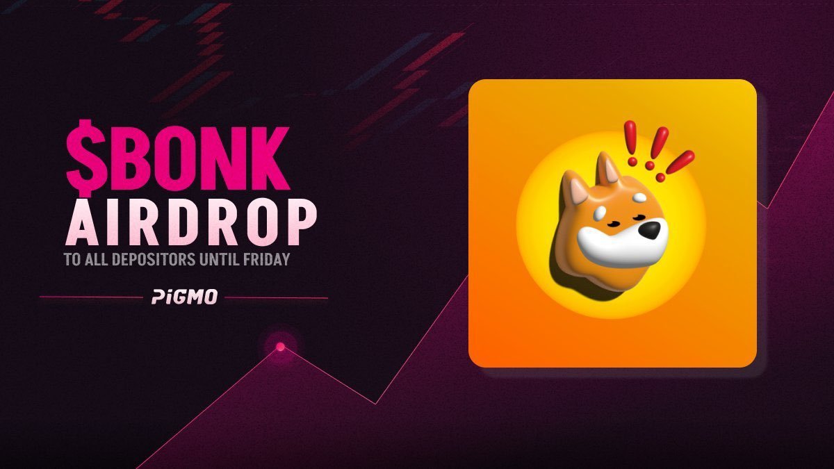 Want more airdrops?

We will be airdropping $BONK to all depositors at pigmo . com until Friday 🐽🚀
RT + Drop your wallet for some $SOL to deposit 💵