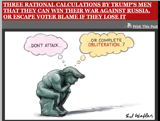 bears_with's tweet image. The Kremlin is taking Trump’s madness into account as it tests the rational warfighting calculations of the Deep State. This is how johnhelmer.net/three-rational…