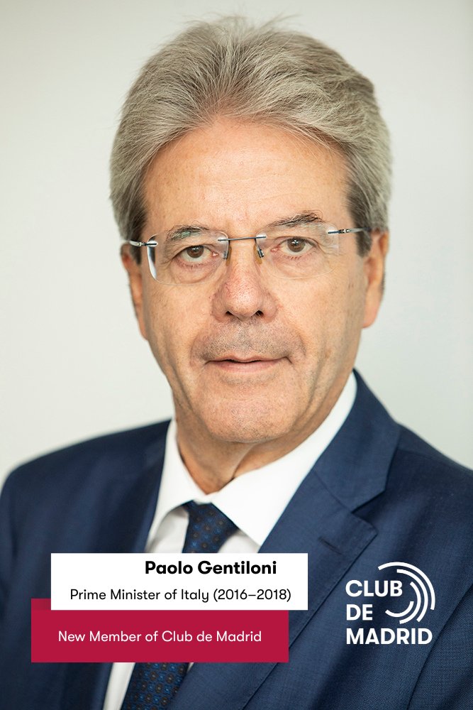 Club de Madrid (@clubdemadrid) on Twitter photo 📢 <a href="/PaoloGentiloni/">Paolo Gentiloni</a>, former PM of Italy and EU Commissioner for Economy, joins Club de Madrid!
A strong voice for democracy, global cooperation & economic reform, we’re proud to welcome him as our newest Member.
🔗 More: clubmadrid.org/club-de-madrid…
#ClubdeMadrid #LeadershipMatters 📢 <a href="/PaoloGentiloni/">Paolo Gentiloni</a>, former PM of Italy and EU Commissioner for Economy, joins Club de Madrid!
A strong voice for democracy, global cooperation & economic reform, we’re proud to welcome him as our newest Member.
🔗 More: clubmadrid.org/club-de-madrid…
#ClubdeMadrid #LeadershipMatters
