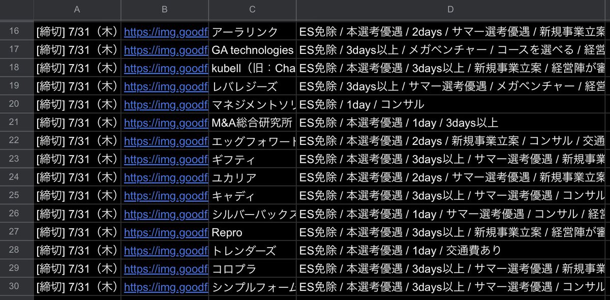 kannbennsite17's tweet image. ES嫌いな人、ちょっとでも就活を楽に
進めたい人は絶対見て！！
ES免除企業のサマー締切一覧と概要を
まとめた物をみんなに共有する！
 #27卒   #27卒と繋がりたい 
  #27卒とつながりたい   #ES