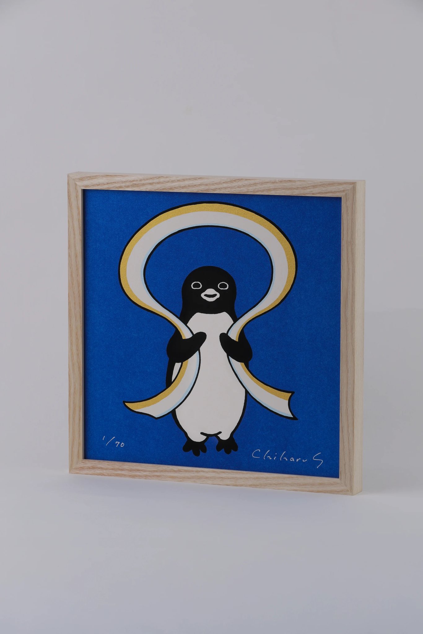 さかざきちはる　Suica ペンギン　シルクスクリーン　ペンギン温泉戯画　版画 さかざきちはる Suica ペンギン シルクスクリーン ペンギン温泉