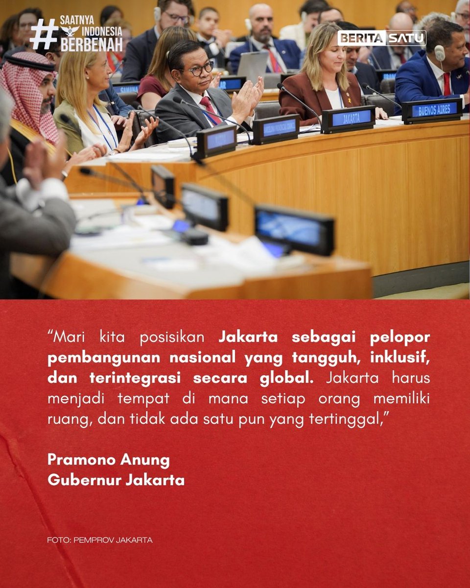 Beritasatu's tweet photo. Gubernur Jakarta Pramono Anung, tegaskan komitmen Jakarta terhadap SDGs dan visi kota global 2030 dan forum PBB di New York!
Update informasi lengkapnya di Youtube channel Beritasatu, dan klik link https://t.co/NIhdMyDGXO
#JakartaBerbenah #Beritasatu #PramonoAnung #ForumPBB https://t.co/fsyG3MlUjB