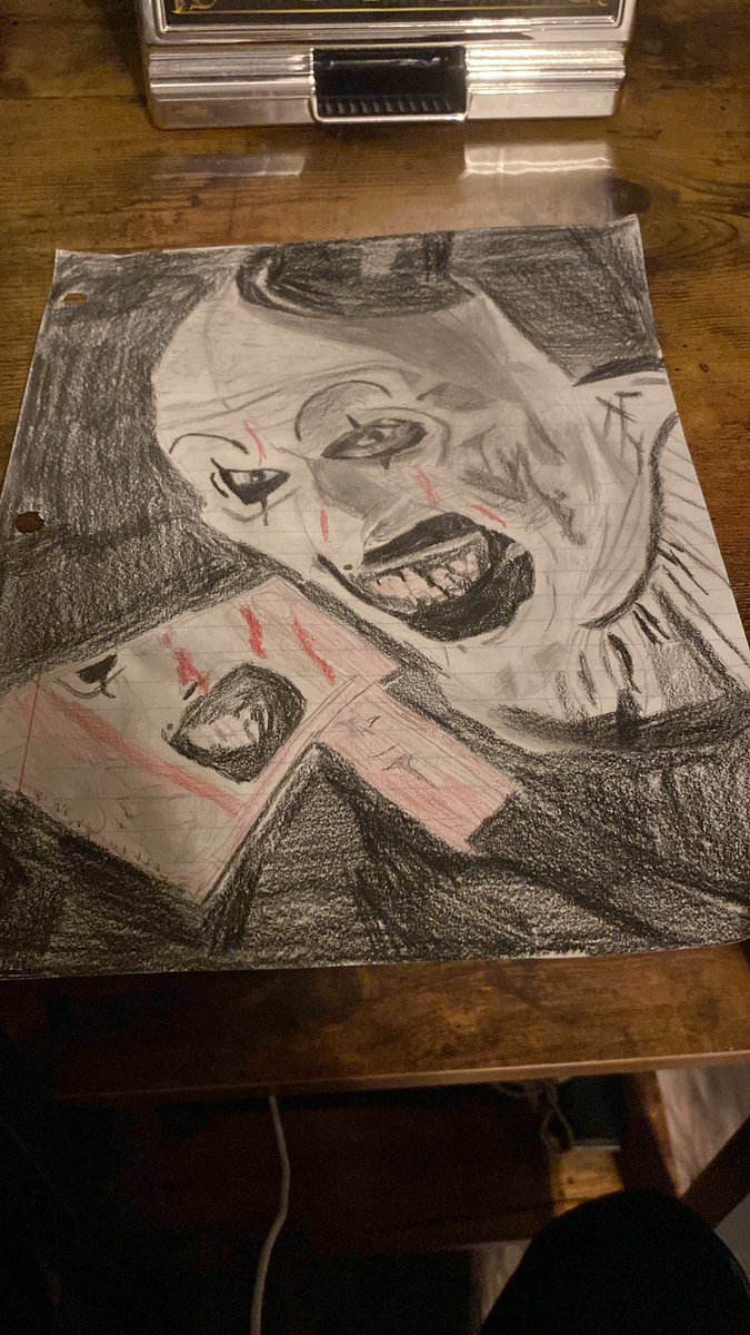 krynamo2's tweet image. My drawing of Art the Clown on the Terrifier 3 poster @TerrifierFilm @damienleone #Terrifier3 #Terrifier