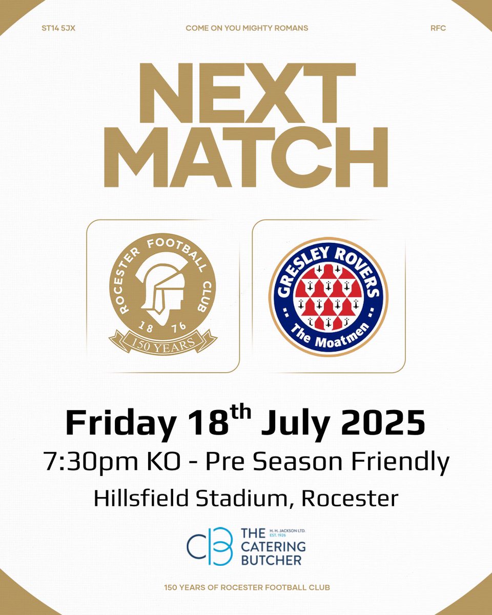 Rocester Football Club (@rocesterfc1876) on Twitter photo The Romans are back at Hillsfield tomorrow night as we take on <a href="/GresleyRovers/">Gresley Rovers</a> for The Don Hill Cup! 🏆
Food hut and bar is open so come down and support the lads! 🟡⚫️ The Romans are back at Hillsfield tomorrow night as we take on <a href="/GresleyRovers/">Gresley Rovers</a> for The Don Hill Cup! 🏆
Food hut and bar is open so come down and support the lads! 🟡⚫️