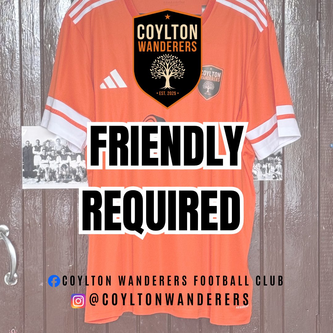 Unfortunately for the second weekend in a row our opponents have had to pull out of our arranged friendly at Coylton Park. 

As a result, we are now looking for opponents at Coylton Park this coming Sunday 20th July. Anytime from 12noon to 2pm for kick off.