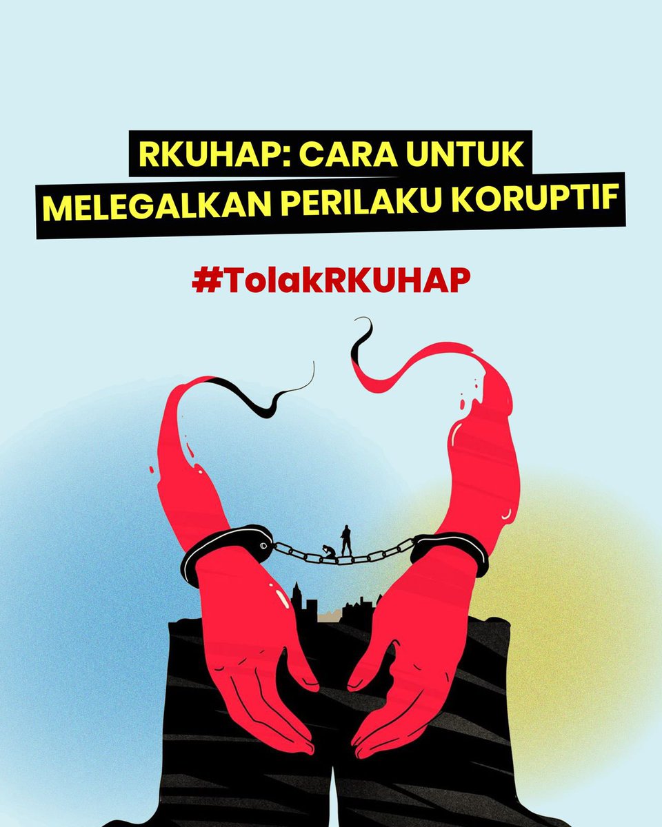 TIIndonesia's tweet photo. RKUHAP itu modus untuk melegalkan perilaku koruptif. https://t.co/OOT0hdqwhM