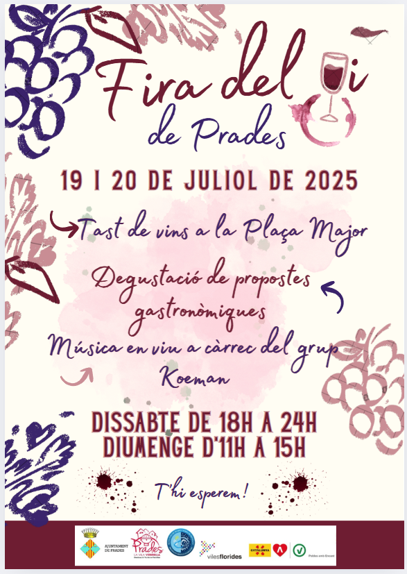 👉Aquest cap de setmana no et perdis la Fira del Vi de Prades!🍷

🍷El dissabte i diumenge  podreu degustar vins, caves i cervesa de la zona i també productes gastronòmics locals 🍺

Us esperem a la Plaça Major de Prades!

#prades #MuntanyesCD #BaixCamp #enoturisme #costadaurada