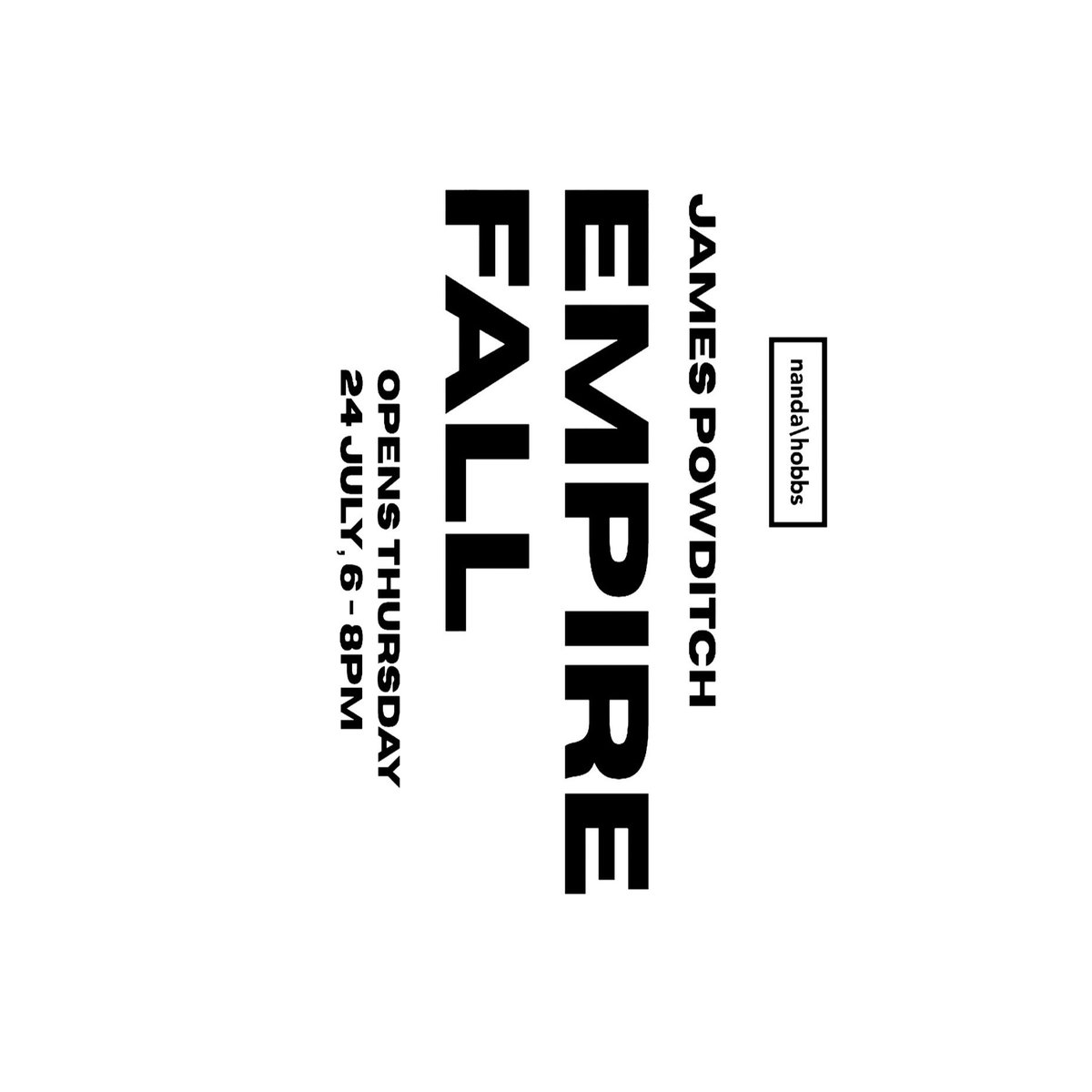James Powditch (@james_powditch) on Twitter photo One week and counting till Empire Fall opens <a href="/nandahobbs/">Ralph Hobbs</a> 6-8pm Thursday 24 July. A new show for very uncertain times. Would love to see you there. X
#empire #empirefall One week and counting till Empire Fall opens <a href="/nandahobbs/">Ralph Hobbs</a> 6-8pm Thursday 24 July. A new show for very uncertain times. Would love to see you there. X
#empire #empirefall