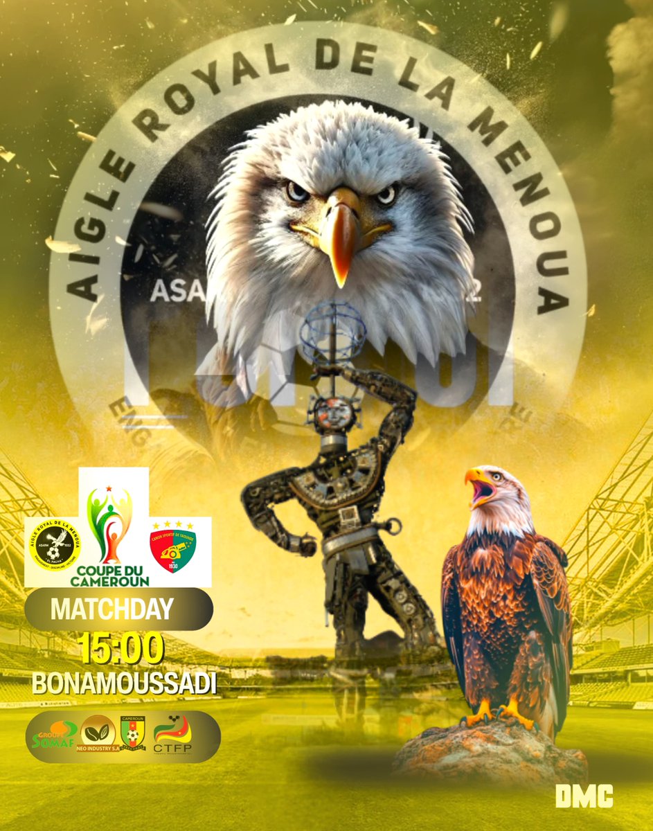 asarm_club's tweet photo. 🚨#ACTE4 LA #RECONQUETE 💥
⚽ 𝗠𝗔𝗧𝗖𝗛 𝗗𝗔𝗬
🏆 1/4 de finale CDC 🇨🇲
🎯 Objectif : 𝗹𝗮 𝗙𝗜𝗡𝗔𝗟𝗘
📍 Douala
🏟️ Stade de Bonamoussadi
📅 le 17 (Aujourd’hui)
🕓 Heure du combat : 15:00
Tous en 𝙅𝘼𝙐𝙉𝙀 et 𝙉𝙊𝙄𝙍 💛🖤
#AllezAigle 🦅💛🖤 https://t.co/G6UDDlDtXm