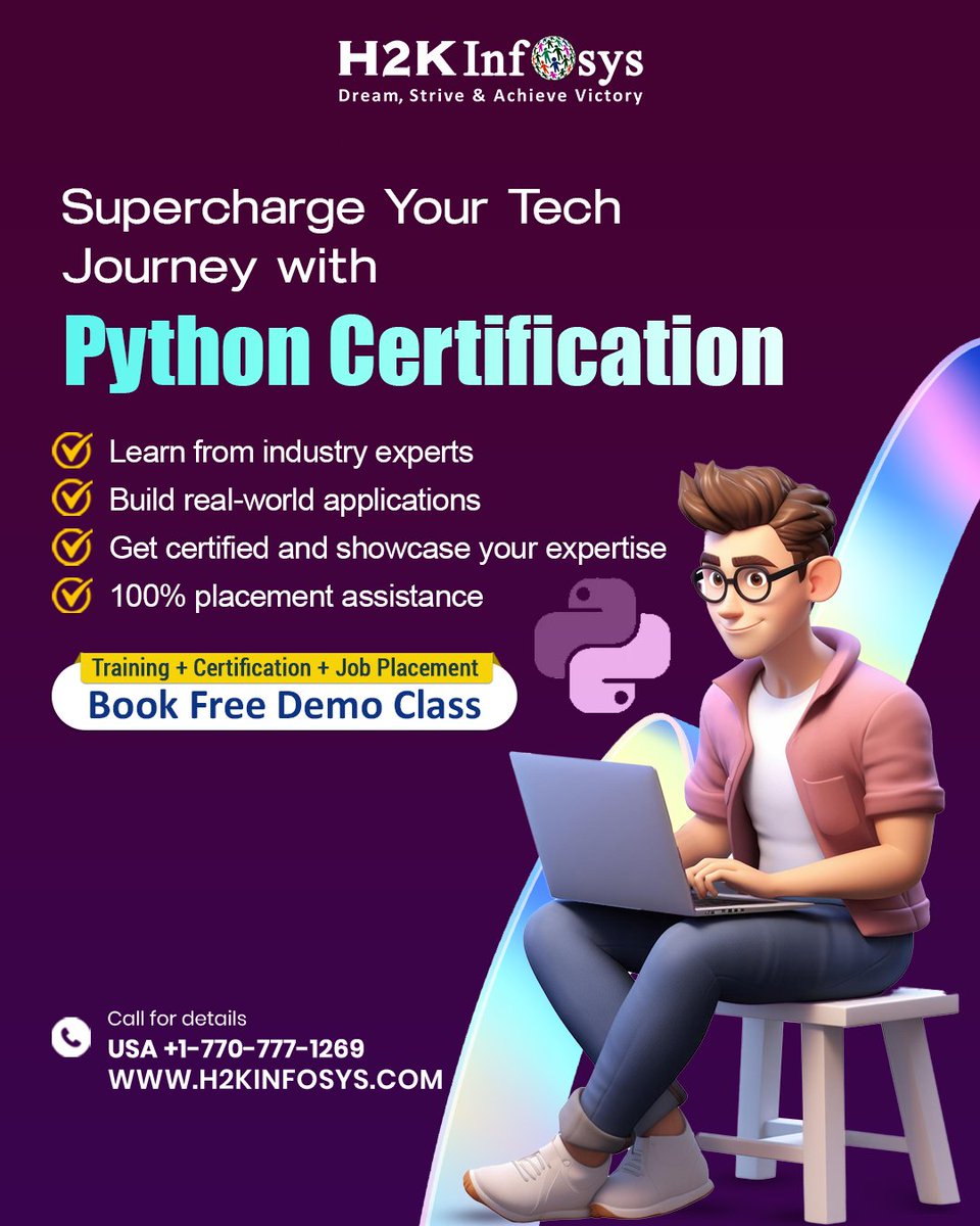 h2kinfosys's tweet image. 🔥 Supercharge your tech career with Python Certification Online!
✅ Learn from experts
✅ 100% placement assistance
👉 h2kinfosys.com/courses/python…
📞 Call: +1 770-777-1269 | 📧 Email: training@h2kinfosys.com
#PythonCertification #H2KInfosys #LearnPython #ITJobs #UpskillNow #Coding