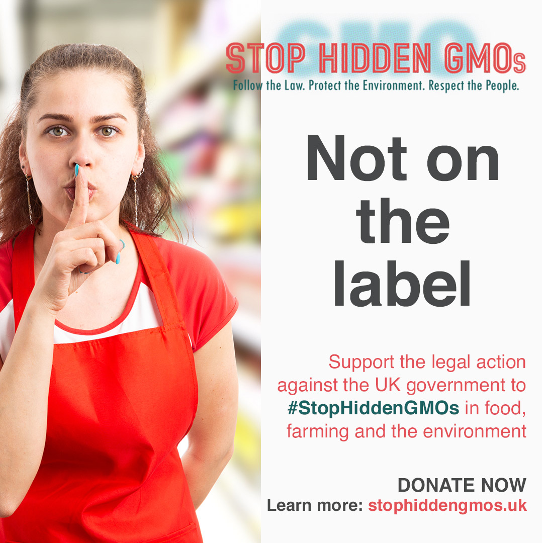 Beyond_GM's tweet image. In opposition @DanielZeichner said of genetically modified 'precision bred' organisms "Clear labelling is a sensible way forward”. So, as Farming Minister, why did he allow his department to ban labelling? Donate to our legal action today crowdjustice.com/case/stop-hidd… #StopHiddenGMOs