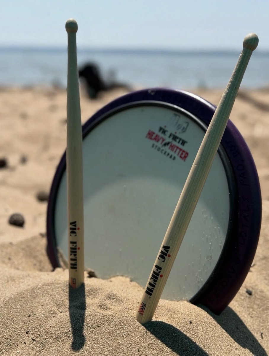 vicfirth's tweet image. Shoutout Patrick McHale for having the right beach day essentials.