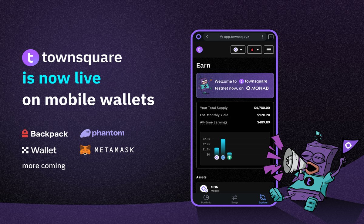 TownSquarexyz's tweet image. TownSquare is now available on your mobile wallets with optimized UIUX.

Enjoy boosts applied for your favorite wallets 🚀

Access yield, on mobile, today