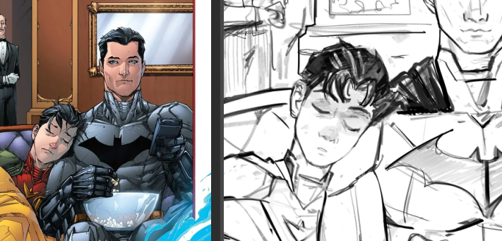 taku_tron's tweet image. Redrawing this comic panel of Jason Todd and Bruce! Hop in here with your immaculate vibes!! twitch.tv/takutron