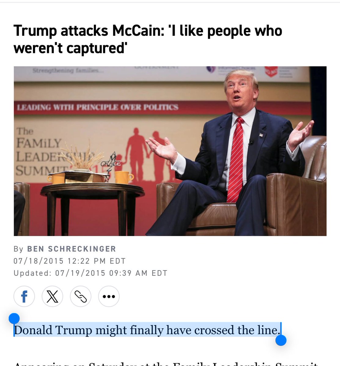 Coming up on 10 years since “Trump might have finally crossed the line.”