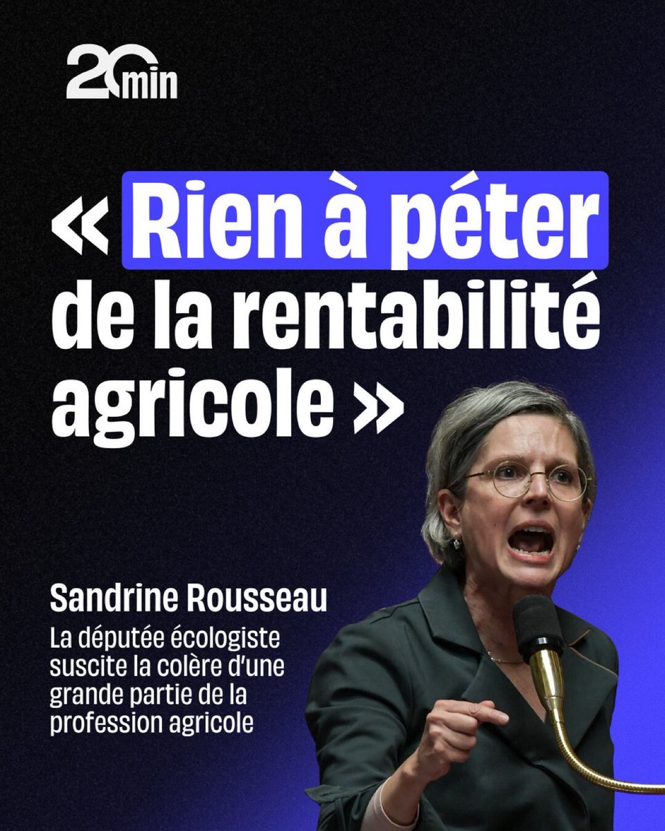 ecologisteseelv's tweet image. Les agriculteurs n’ont pas apprécié les propos de Sandrine Rousseau 🌻🫢
⚡ÇA NE PASSE PAS
➡️ 20min.fr/PSO