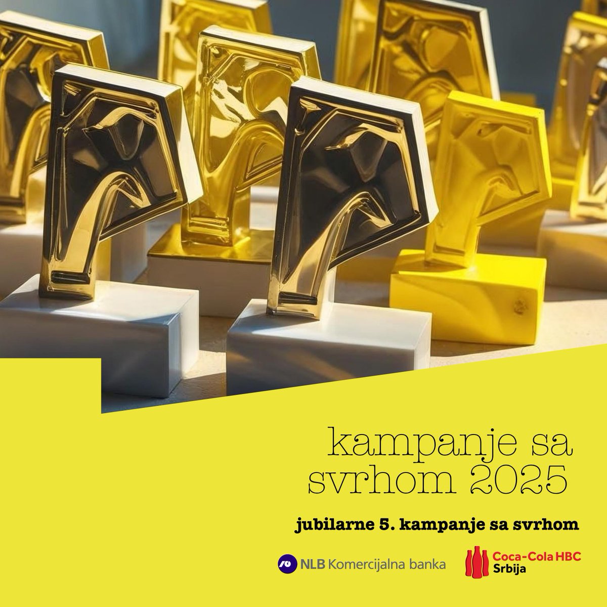 Pet godina #KampanjeSaSvrhom 🎉 
Po prvi put dodeljujemo ZLATNI GRAND PRIX za kampanju koja menja društvo 🌍
 
 📅 Konkurs otvaramo u septembru 
 🏆 Dodela nagrada: 20. novembar 2025
 
 💛 Komunikacija sa svrhom nas i dalje vodi.
#CSR #ESG #DruštvenaOdgovornost #ZlatniGrandPrix