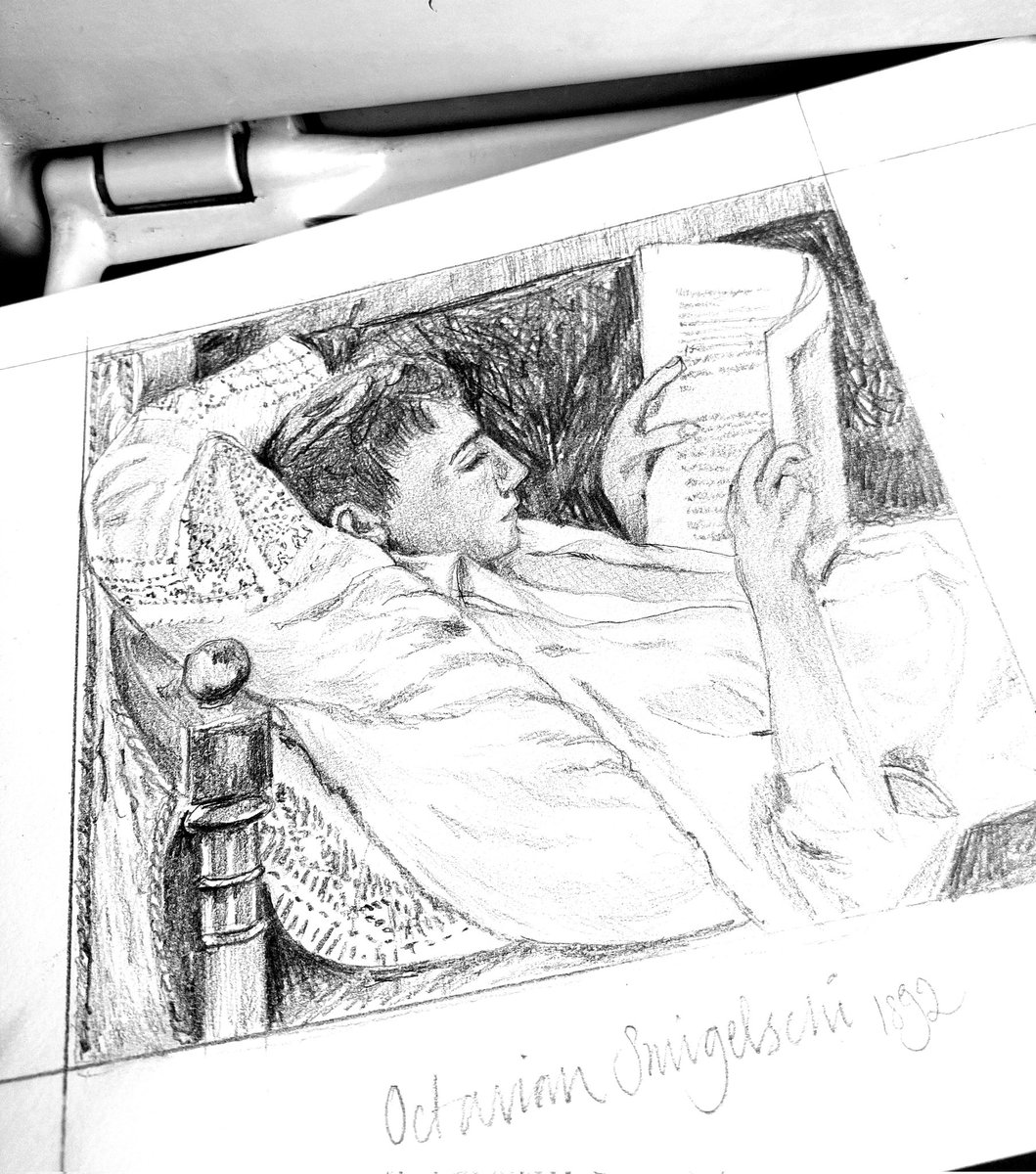 jayceek33's tweet image. My version of Octavian Smigelschi's portrait drawn on a wibblywobbly train.馃ぃ@StudioTeaBreak
#PortraitChallenge