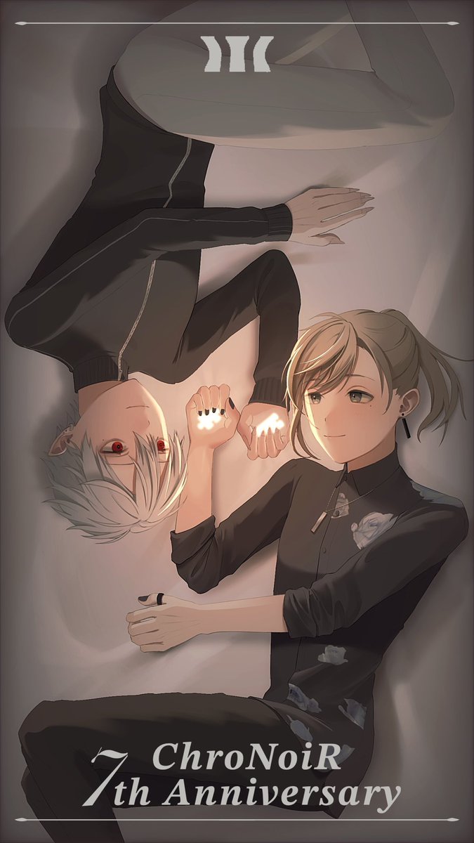 cheeeeese_Ca's tweet image. 7周年おめでとうございます！
(タップ推奨)
 #ChroNoiR7周年 #くろのあとりえ 
#かな絵 #KuzuArt