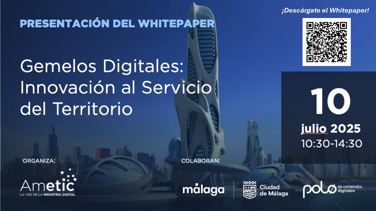 📍El 10 de julio se presentó el whitepaper “Gemelos Digitales: Innovación al Servicio del Territorio” de <a href="/AMETIC_es/">AMETIC</a> 

Desde Libelium aportamos nuestra visión para impulsar territorios más conectados y resilientes 🌐

📥 Descárgalo escaneando el QR de la imagen.