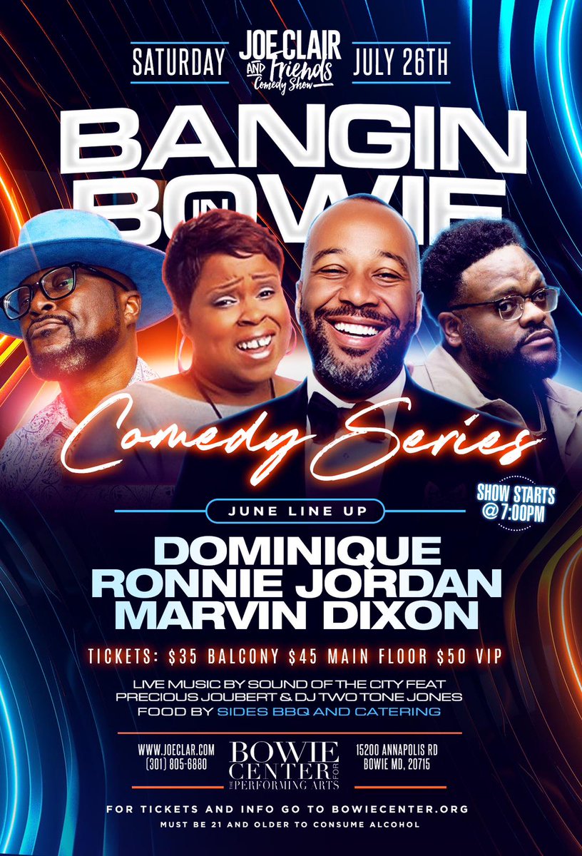 Bangin in Bowie July Line Up! - mailchi.mp/joeclair/joe-c…