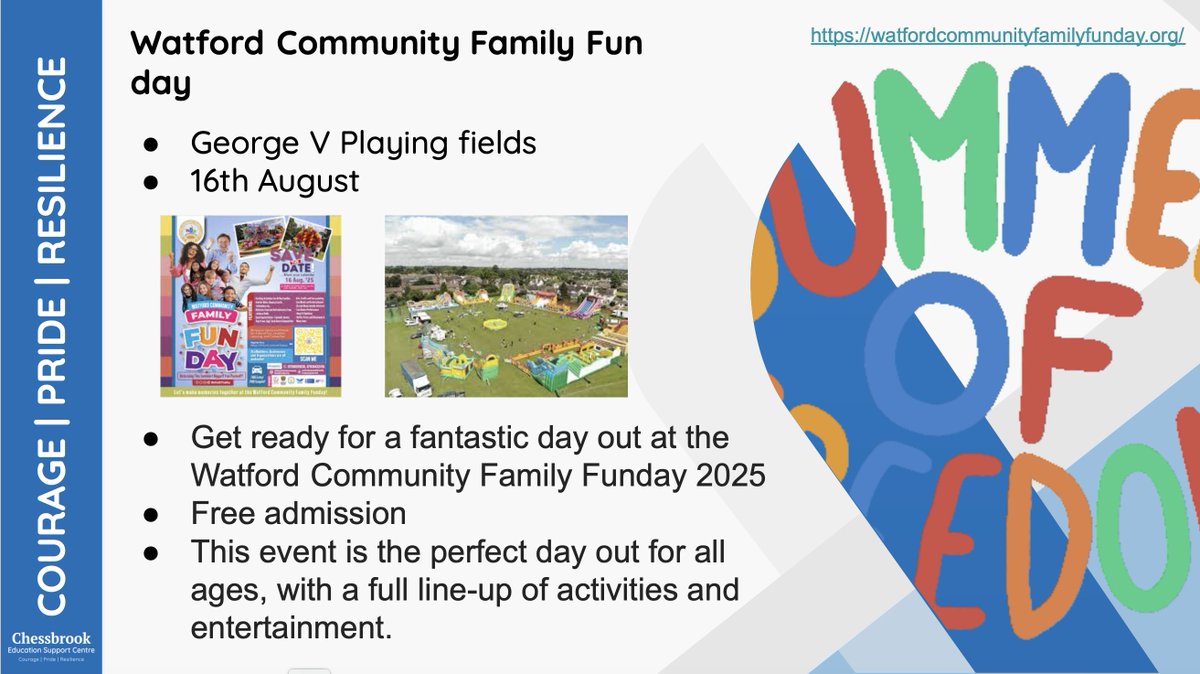 Chessbrookesc's tweet image. Heading into the summer break, we had an extremely engaging &amp;amp; informative circle time about opportunities available locally during the summer. 

Take a look at the links below👇

👉 watfordactually.com/big-screen-tow…
👉 watfordcommunityfamilyfunday.org
👉 watford.gov.uk/news/article/6…