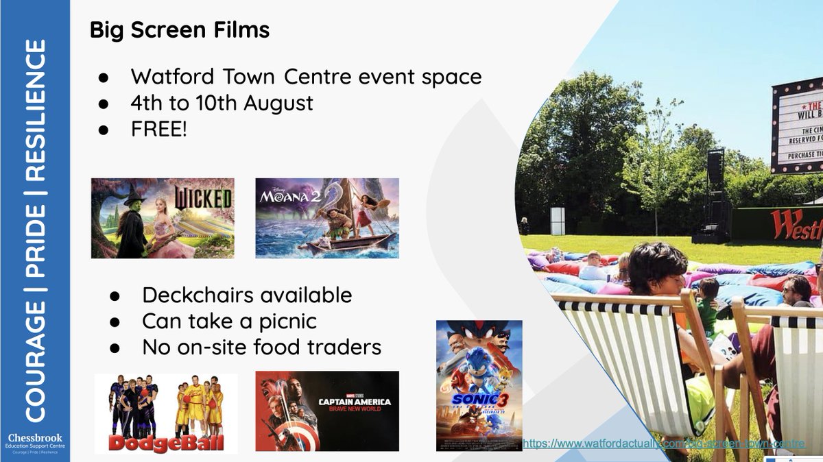 Chessbrookesc's tweet image. Heading into the summer break, we had an extremely engaging &amp;amp; informative circle time about opportunities available locally during the summer. 

Take a look at the links below👇

👉 watfordactually.com/big-screen-tow…
👉 watfordcommunityfamilyfunday.org
👉 watford.gov.uk/news/article/6…