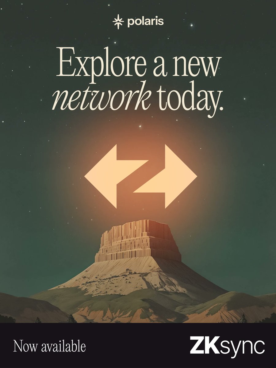 Polaris ✴️ (@polaris_app) on Twitter photo Polaris has integrated <a href="/zksync/">ZKsync (∎, ∆)</a> (∎, ∆)
Trade all tokens, across all chains on Polaris — including your favorite assets on ZKsync.
polaris.app ✴️ Live in beta Polaris has integrated <a href="/zksync/">ZKsync (∎, ∆)</a> (∎, ∆)
Trade all tokens, across all chains on Polaris — including your favorite assets on ZKsync.
polaris.app ✴️ Live in beta