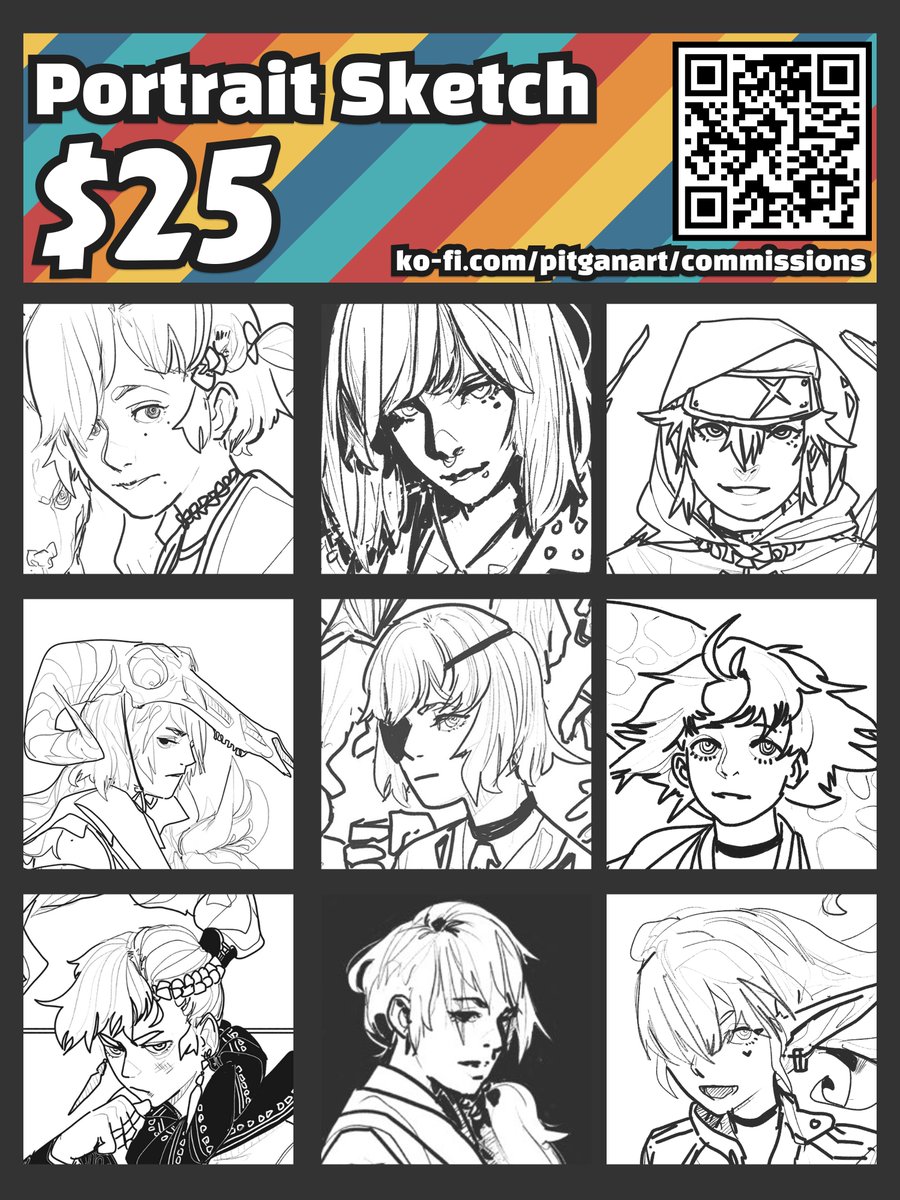 pitganart's tweet image. Hey guys, I wanted to offer a cheaper commission tier!
You can order them on my ko-fi or just ask me here.