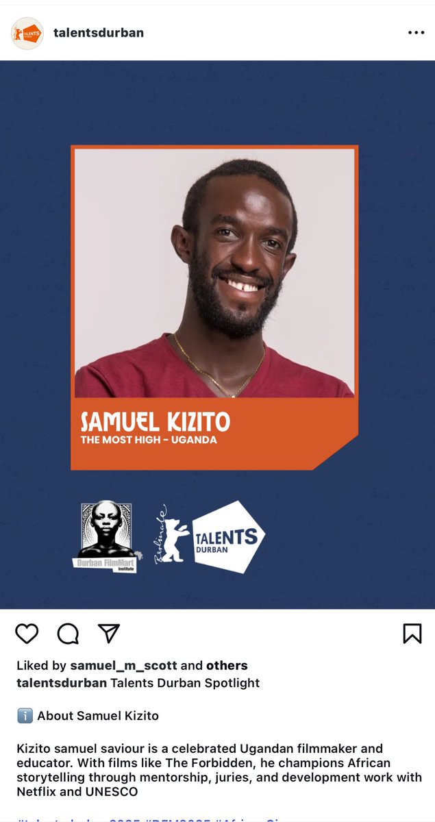 samuelsaviourk's tweet image. This lovely family built “The Most High”, @TalentsDurban gave it its first attention. Forever grateful for the lessons, mentorship. Next stop @durbanfilmmart . In a special way, I’m grateful to @UgEmbassySA
and @UgandaMFA for making this trip possible 🙏. #talentsdurban2025.