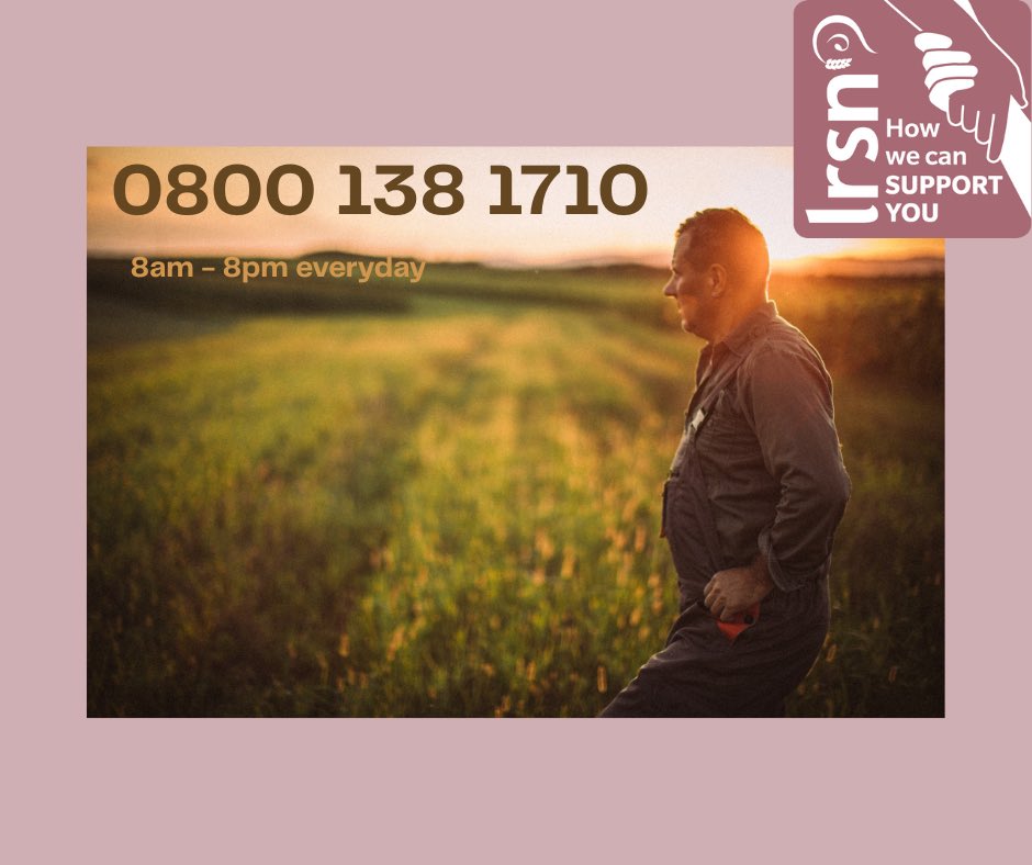 It’s #FarmSafetyWeek &amp; we want to remind you the importance of checking in on friends, colleagues &amp; family members. During the long days of harvest, your safety &amp; the safety of those around you is paramount, take care. 
LRSN helpline (0800 138 1710) available  8am-8pm everyday.